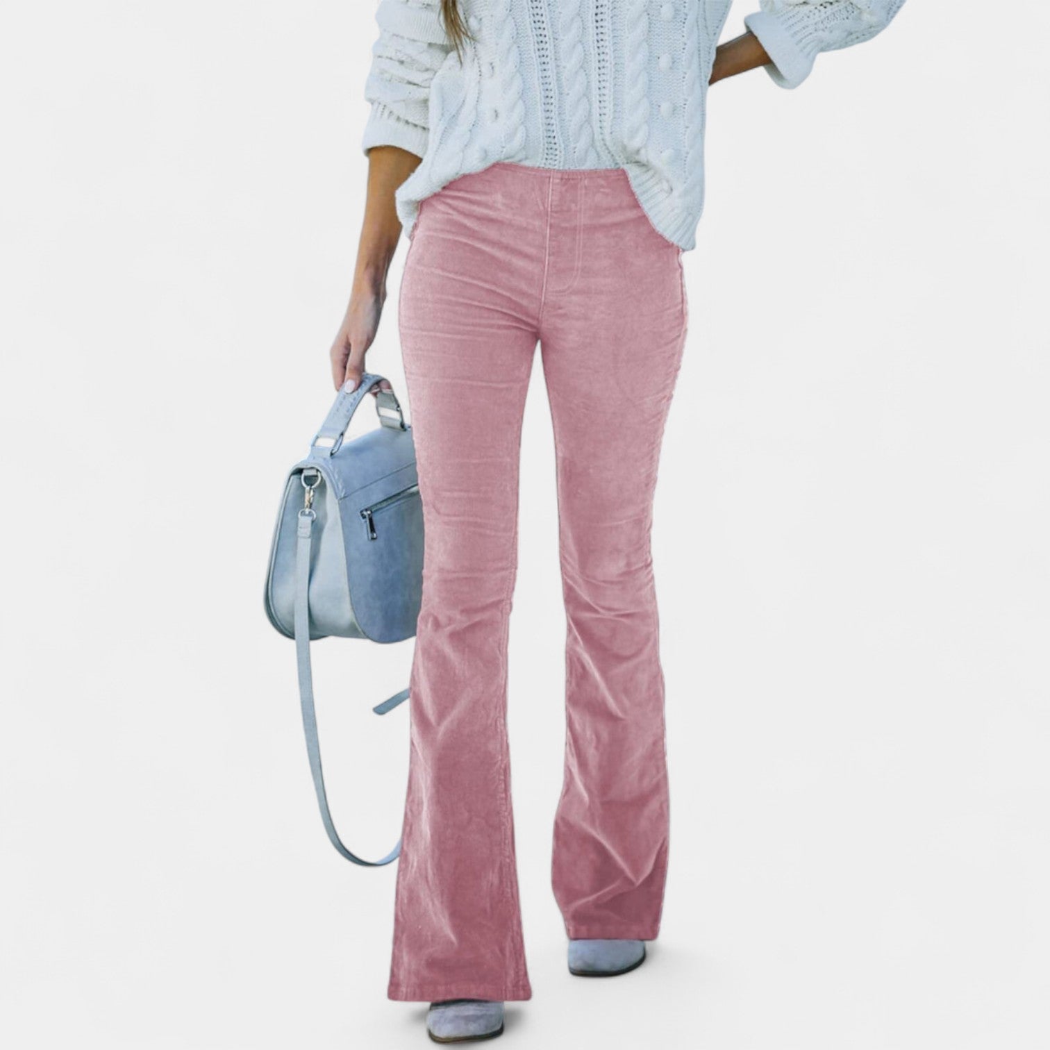 Renata – Žametne hlače s širokimi hlačnicami