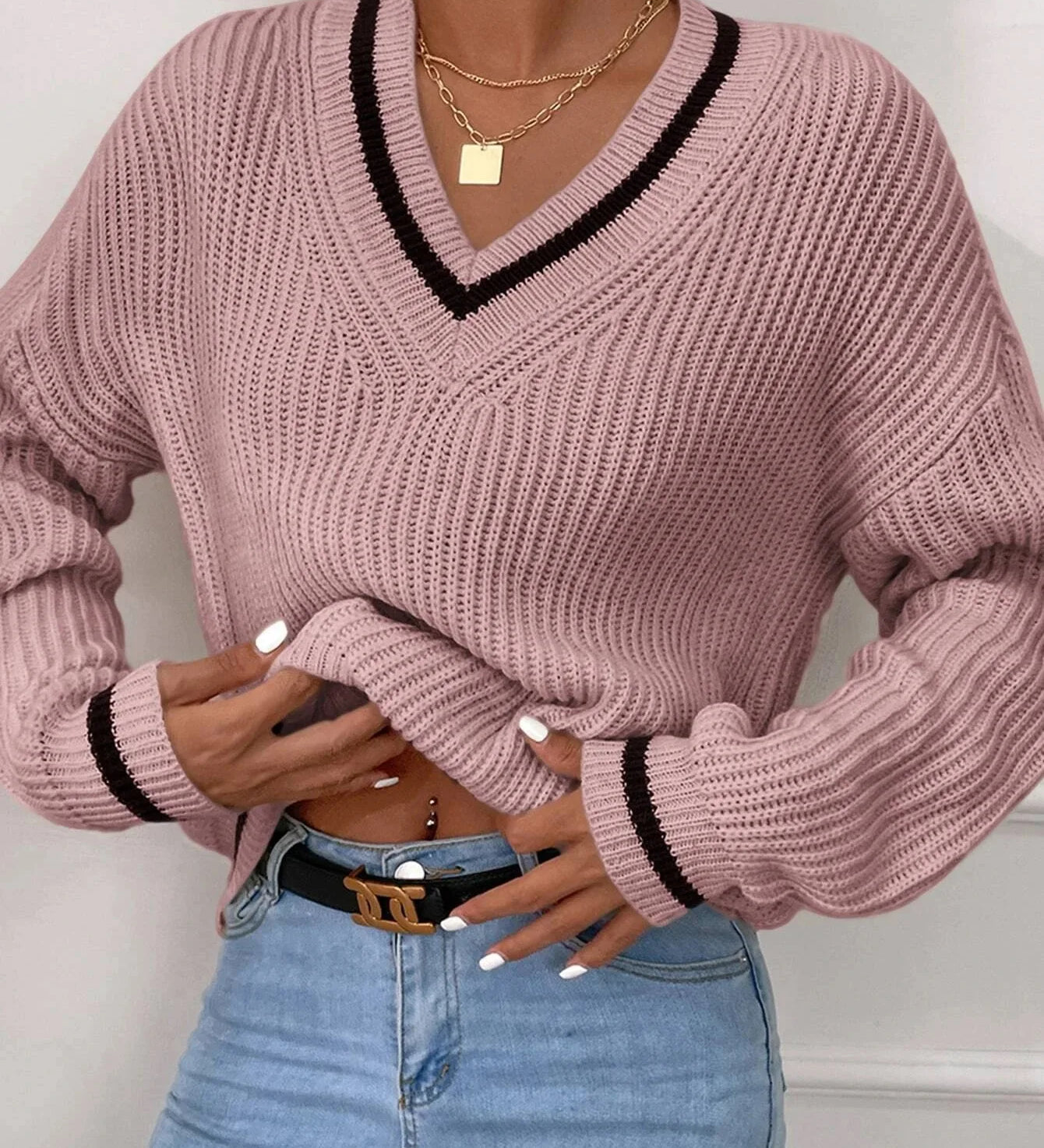 Marina | Pružit pulover s waffle vzorcem