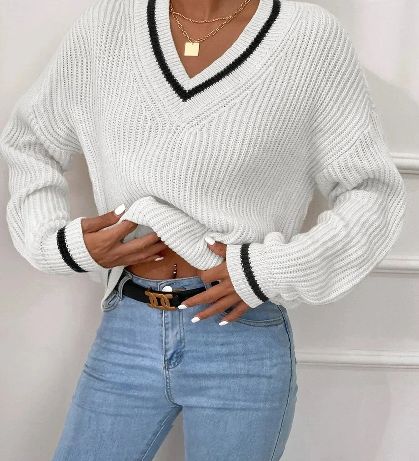 Marina | Pružit pulover s waffle vzorcem