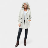 Majda - Srednje dolg plašč z dvojnim zapenjanjem